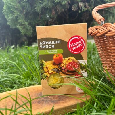 Домашні картопляні чипси з зеленою аджикою, 55г